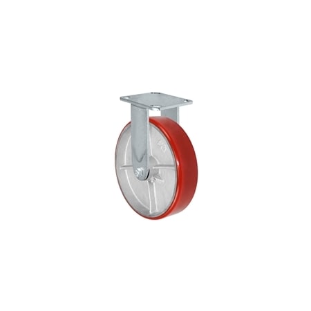 Casterhq MEDIUM DUTY 8"X 2" RED POLYURETHANE ON IRON WHEEL, RIGID CASTER 1,250 MD8X2PIRV